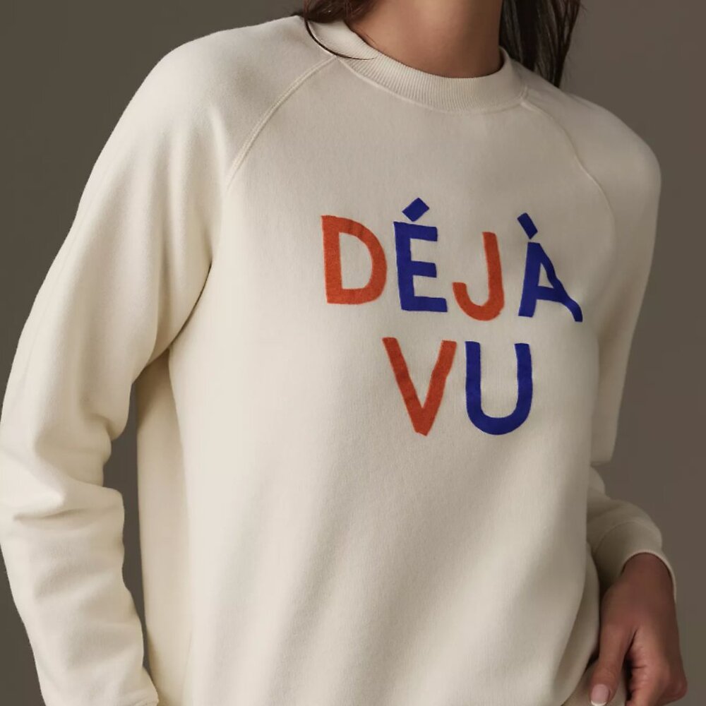 Anthropologie CLARE V Deja Vu SWEATSHIRT Size S